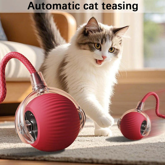 Dog & Cat Accessories,Gift for Pets,Cat Toys,Intelligent Standby,Electric Cat Ball Toy with Rope,Interactive Cat Teaser Toy,Automatic Cat Stuff