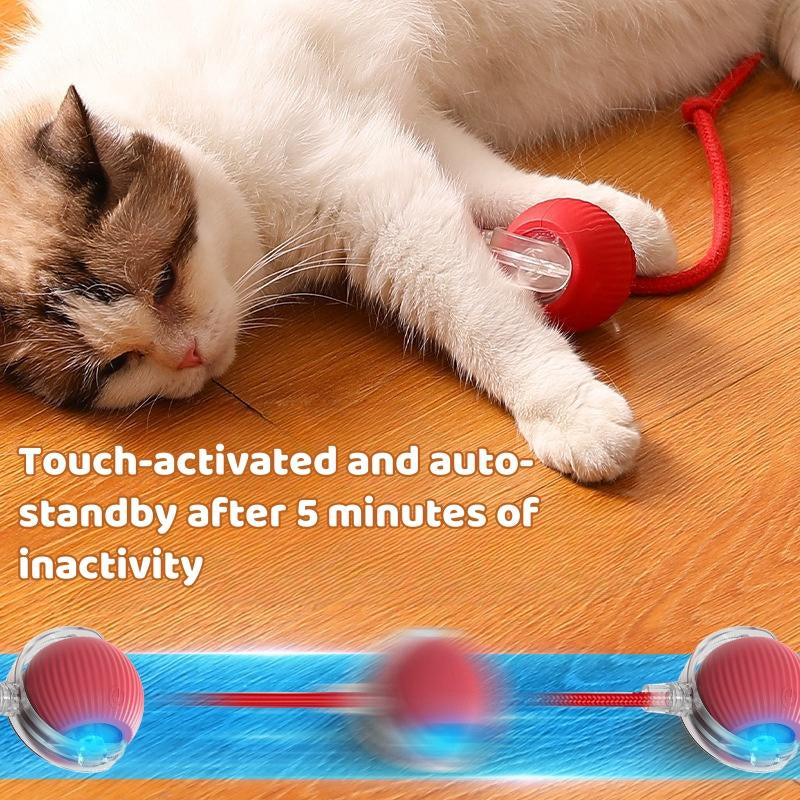 Dog & Cat Accessories,Gift for Pets,Cat Toys,Intelligent Standby,Electric Cat Ball Toy with Rope,Interactive Cat Teaser Toy,Automatic Cat Stuff