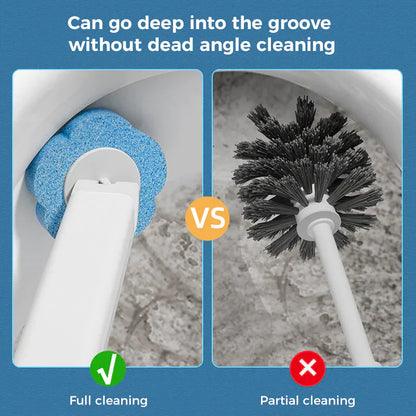Disposable Toilet Brush Set – with Built-In Cleaner & 54 Refills