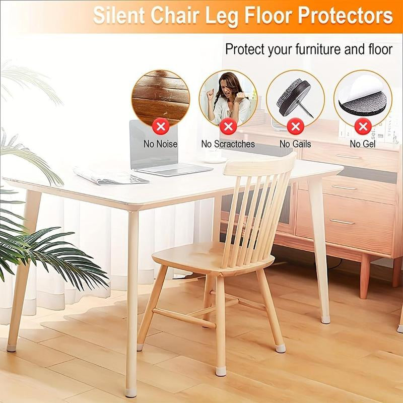 Chair Leg Floor Protector, 24Pcs Silicone Chair Leg Cover, Furniture Accessories for Home Living Room Bedroom Dormitory Hotel Office, Home Essentials