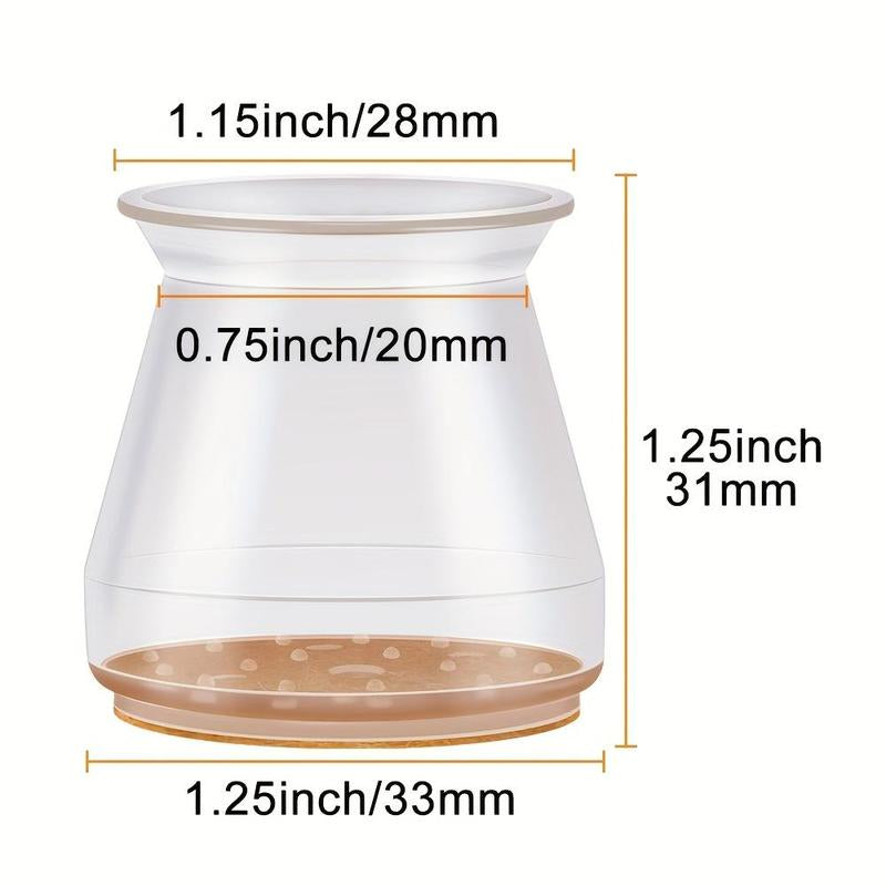 Chair Leg Floor Protector, 24Pcs Silicone Chair Leg Cover, Furniture Accessories for Home Living Room Bedroom Dormitory Hotel Office, Home Essentials