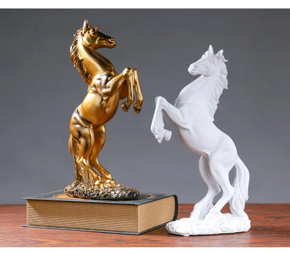 European Style Victory Horse Resin Statue — Home & Office Décor