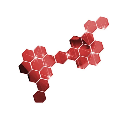 6/12pc Hexagon Mirror Wall Stickers 3D DIY Acrylic Mirror Sticker Self Adhesive Decals Removable Living Room Bathroom Home Decor