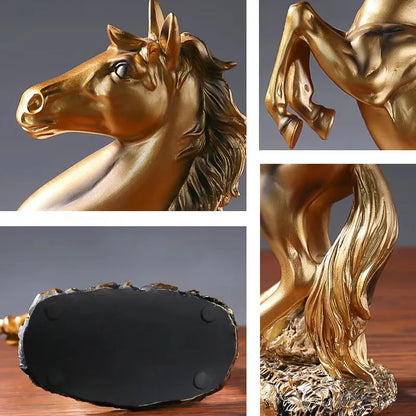 European Style Victory Horse Resin Statue — Home & Office Décor