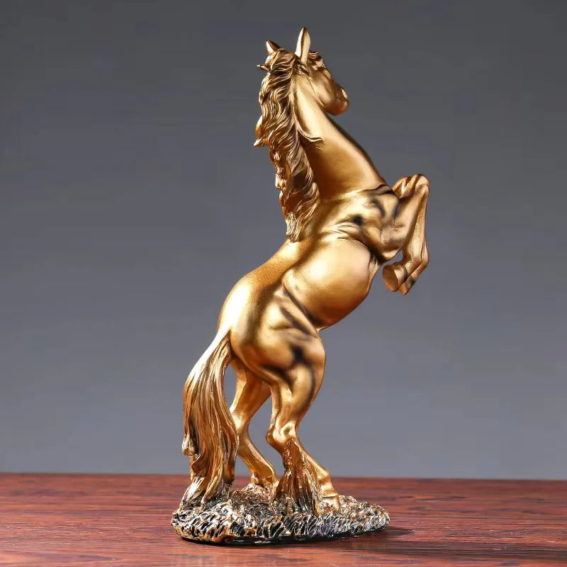 European Style Victory Horse Resin Statue — Home & Office Décor