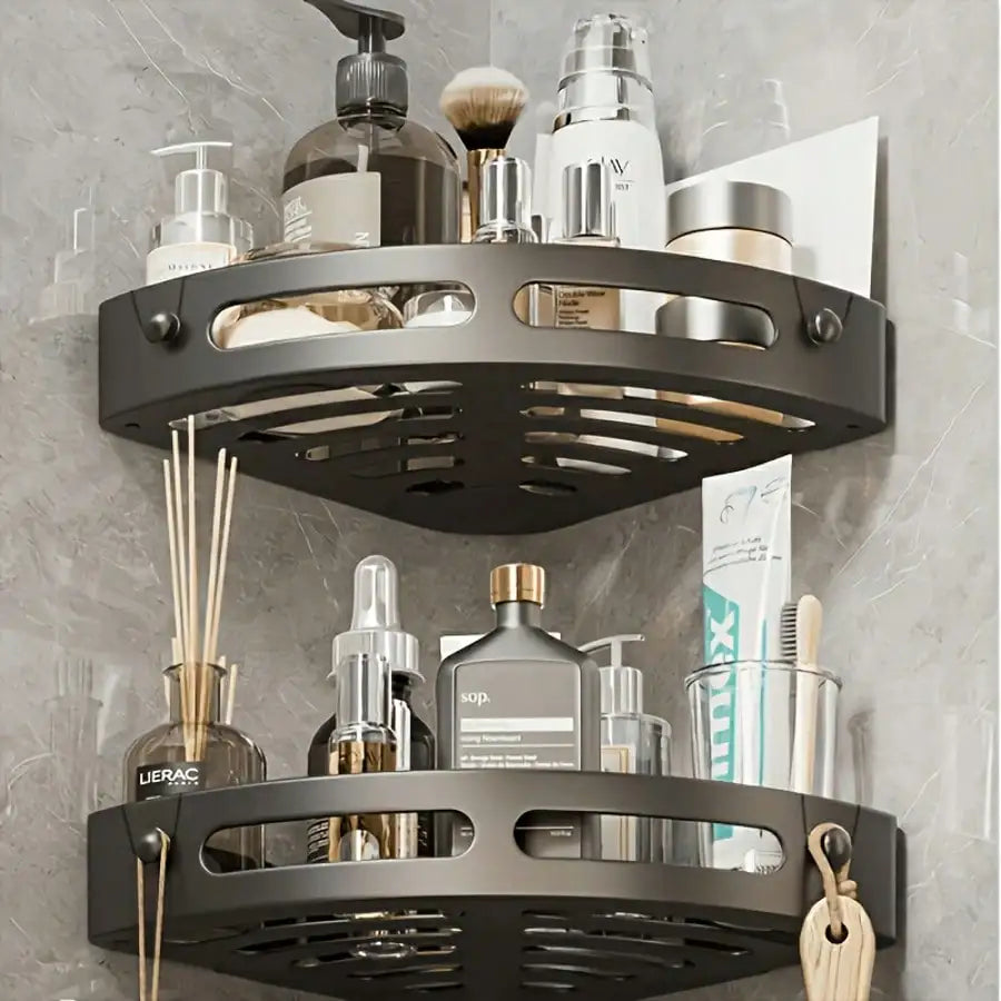 Obsidian — Matte Black Corner Shelf