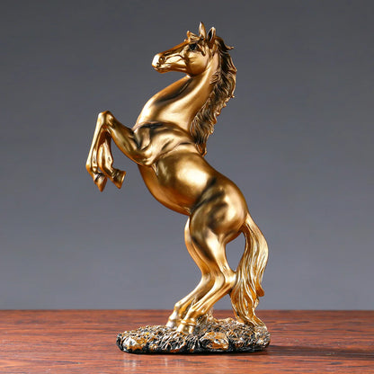 European Style Victory Horse Resin Statue — Home & Office Décor
