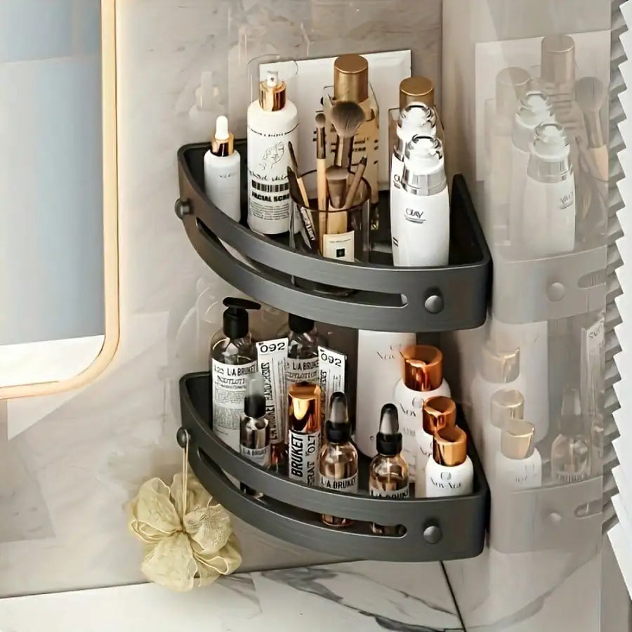 Obsidian — Matte Black Corner Shelf