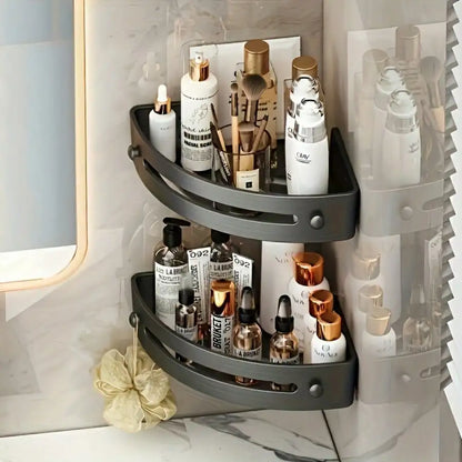 Obsidian — Matte Black Corner Shelf