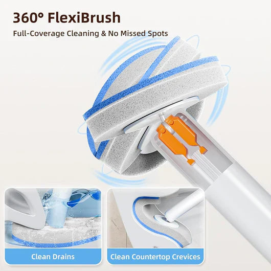 Disposable Toilet Brush Set – with Built-In Cleaner & 54 Refills