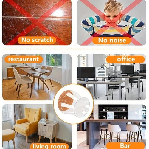 Chair Leg Floor Protector, 24Pcs Silicone Chair Leg Cover, Furniture Accessories for Home Living Room Bedroom Dormitory Hotel Office, Home Essentials