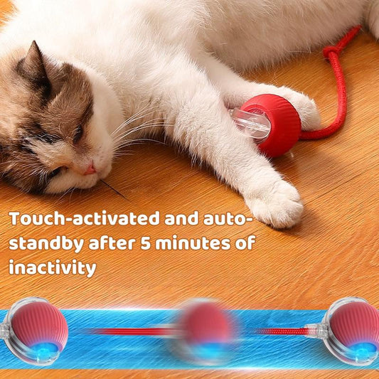 Dog & Cat Accessories,Gift for Pets,Cat Toys,Intelligent Standby,Electric Cat Ball Toy with Rope,Interactive Cat Teaser Toy,Automatic Cat Stuff