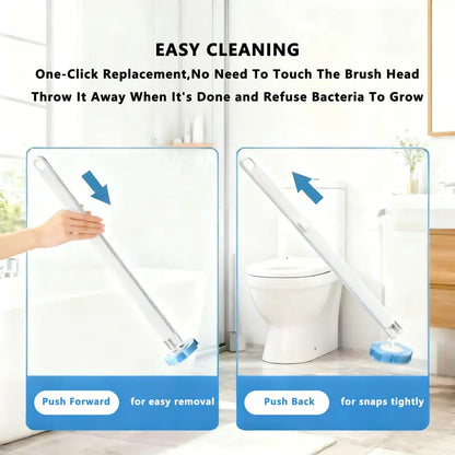 Disposable Toilet Brush Set – with Built-In Cleaner & 54 Refills