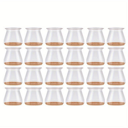 Chair Leg Floor Protector, 24Pcs Silicone Chair Leg Cover, Furniture Accessories for Home Living Room Bedroom Dormitory Hotel Office, Home Essentials